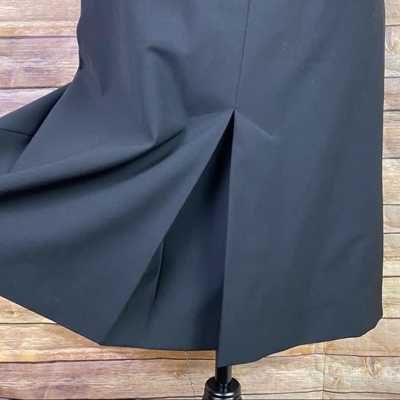 Coach | Classic Flat Front Inverted Pleated Wool Office-Wear Career Midi Skirt - Picture 2 of 8